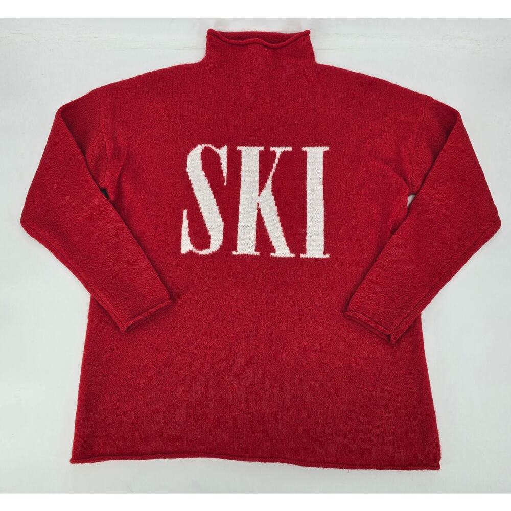 Cupcakes and Cashmere SKI Sweater – Red‎ Knit XL Minimalist Preppy
